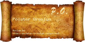 Polster Orsolya névjegykártya